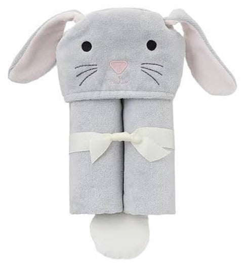 Toalla de conejo gris/rosa